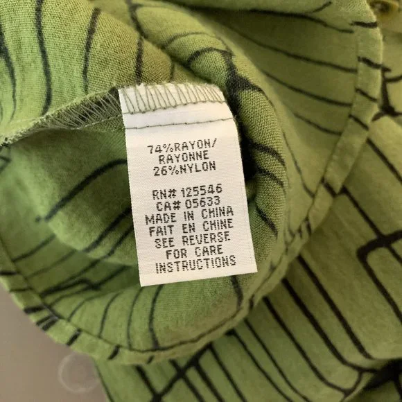 Habitat XL Green/Black Abstract Pattern Tunic Top - Picture 7 of 11